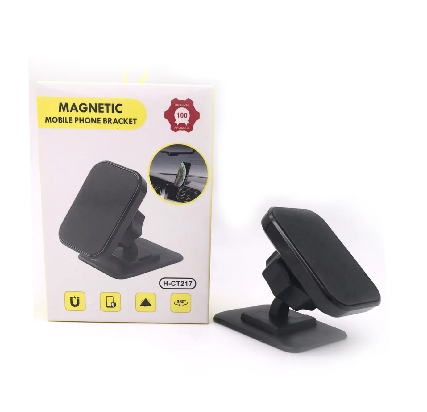 фото Автомобильный держатель Magnetic H-CT217 для смартфона магнитный на приборную панель (клеевая основа) (черный)