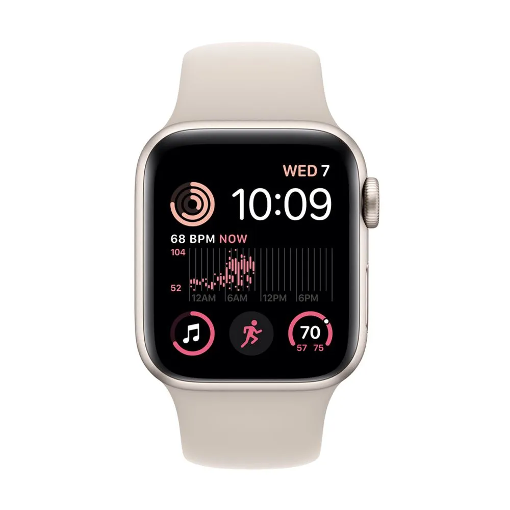 Apple Watch SE Gen 2 44mm (GPS) Starlight Aluminum Case with Starlight Sport Band (S/M) (MNTD3/MRE43)