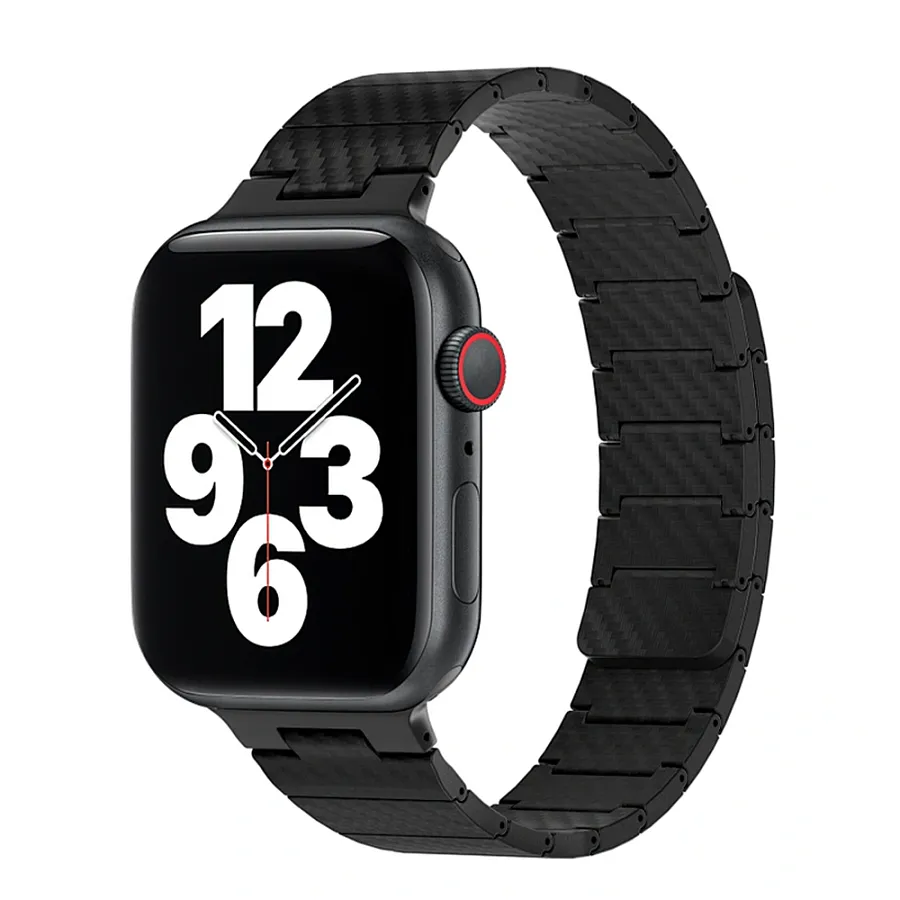 фото Ремешок WIWU Carbon Fiber Pattern для Apple Watch 42/44/45/49mm магнитная застежка (Wi-C009) (черный)