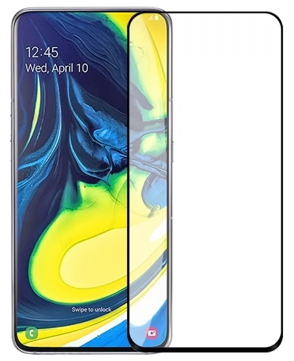 фото Защитное стекло Glass PRO (Full) Screen для Samsung Galaxy A80 (2019) цветное (черная рамка)