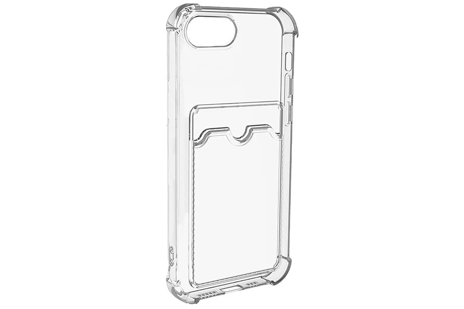 фото Чехол-накладка Card Case для iPhone 7/8/SE (2020) силикон c держателем для карт (прозрачный)