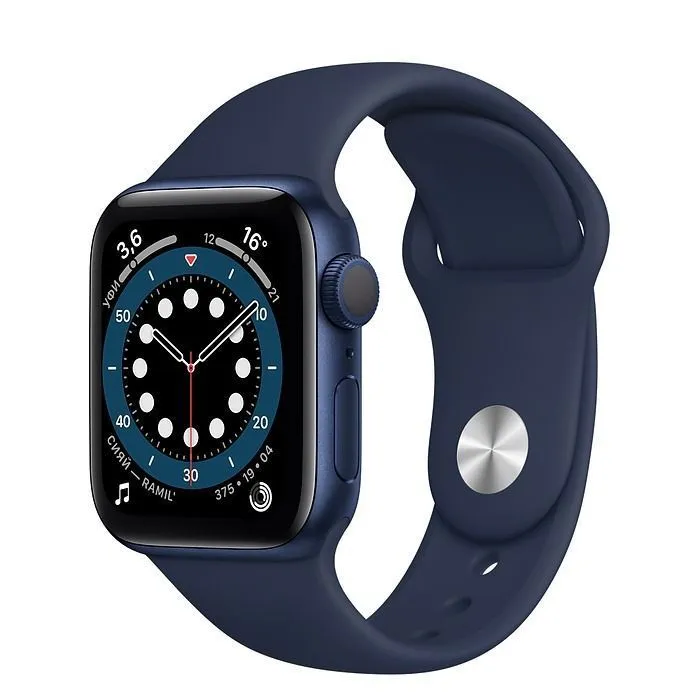 Apple Watch Series 6 44mm Blue Aluminum Case with Deep Navy Sport Band Б/У (Нормальное состояние)