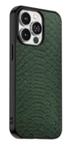 фото Чехол-накладка Keephone Croco Series для iPhone 14 Pro искусственная кожа (темно-зеленый)