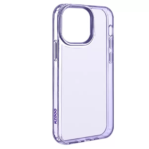 фото Чехол-накладка Kzdoo Guardian Case для iPhone 14 Pro Max пластиковый прозрачный (фиолетовая рамка)