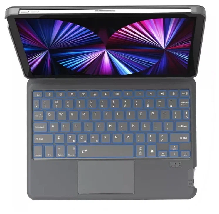 фото Чехол-клавиатура WIWU Combo Touch Keyboard Case для Apple iPad 10 (10.9) 2022 русская раскладка (полиуретан с подставкой) (серый)