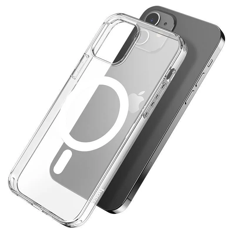 фото Чехол-накладка Hoco Magnetic Series TPU для iPhone 14 Pro Max силиконовый (прозрачный)
