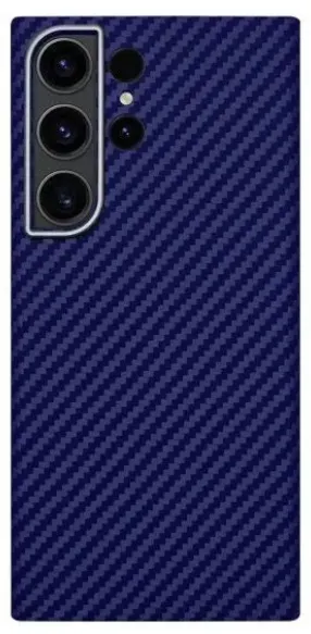 фото Чехол-накладка Kzdoo Keivlar Case для Samsung Galaxy S23+ карбоновый (черно-фиолетовый в полоску)