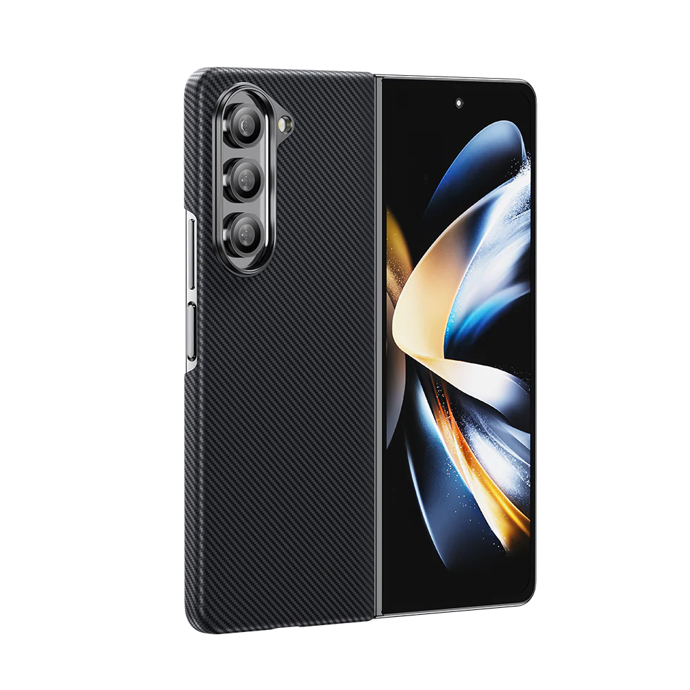 фото Чехол-накладка Benks для Samsung Galaxy Z Fold 5 карбоновый (кевлар) черно-серый в полоску