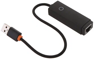 фото Адаптер Baseus Lite Series Portable 100 Мбит USB to HUB  (WKQX000001) (черный)