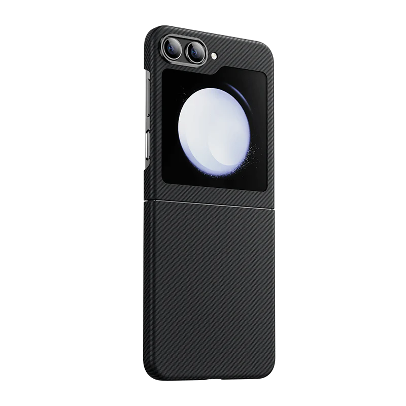 фото Чехол-накладка Benks для Samsung Galaxy Z Flip 5 карбоновый (кевлар) черно-серый в полоску