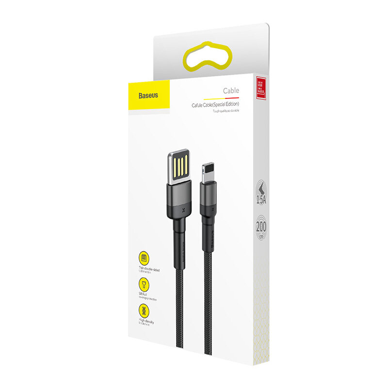 фото Кабель Baseus Cafule Cable Special Edition (USB) на (Lightning) 2m 1.5A (CALKLF-HG1) (черный)
