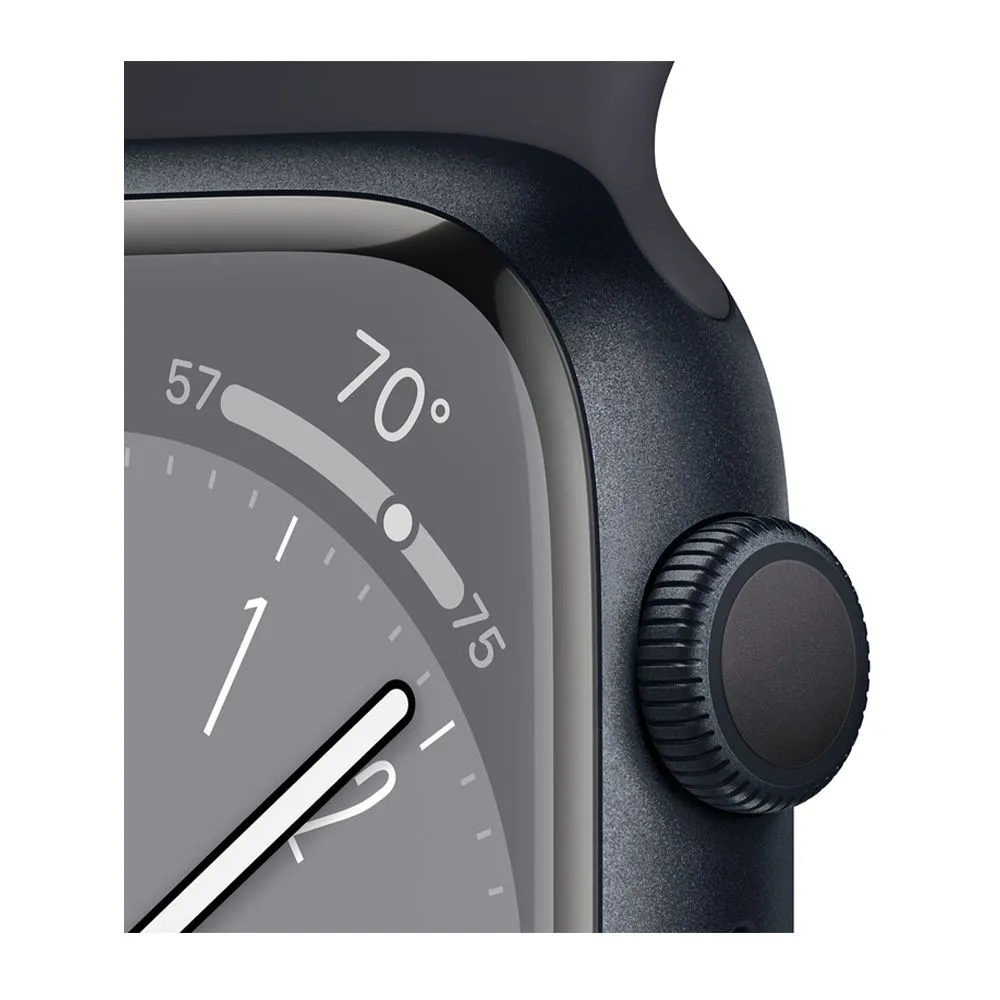 Apple Watch Series 8 45mm (GPS) Midnight Aluminum Case with Midnight Sport Band (S/M) (MNUJ3)