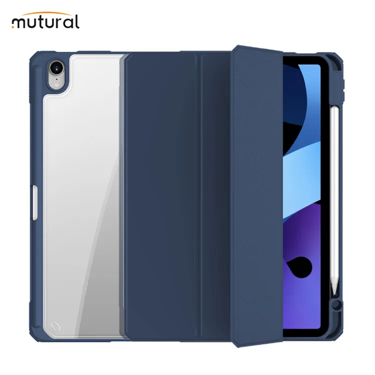 фото Чехол-книжка Mutural Folio Case для Apple iPad 7 (10.2) 2019 / iPad 8 (10.2) 2020 / iPad 9 (10.2) 2021 (полиуретан с подставкой) (темно-синий)