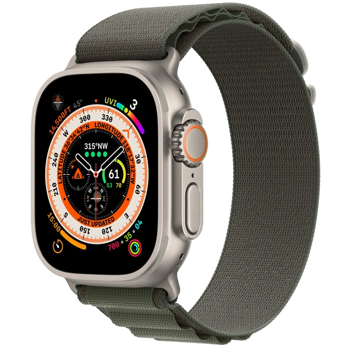 Apple Watch Ultra 49 mm LTE Titanium Case Green Alpine Loop (M) Б/У (Отличное состояние)