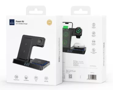 фото Беспроводное зарядное устройство WIWU Fast Charger 15W 4 в 1 (Wi-W032) (черный)