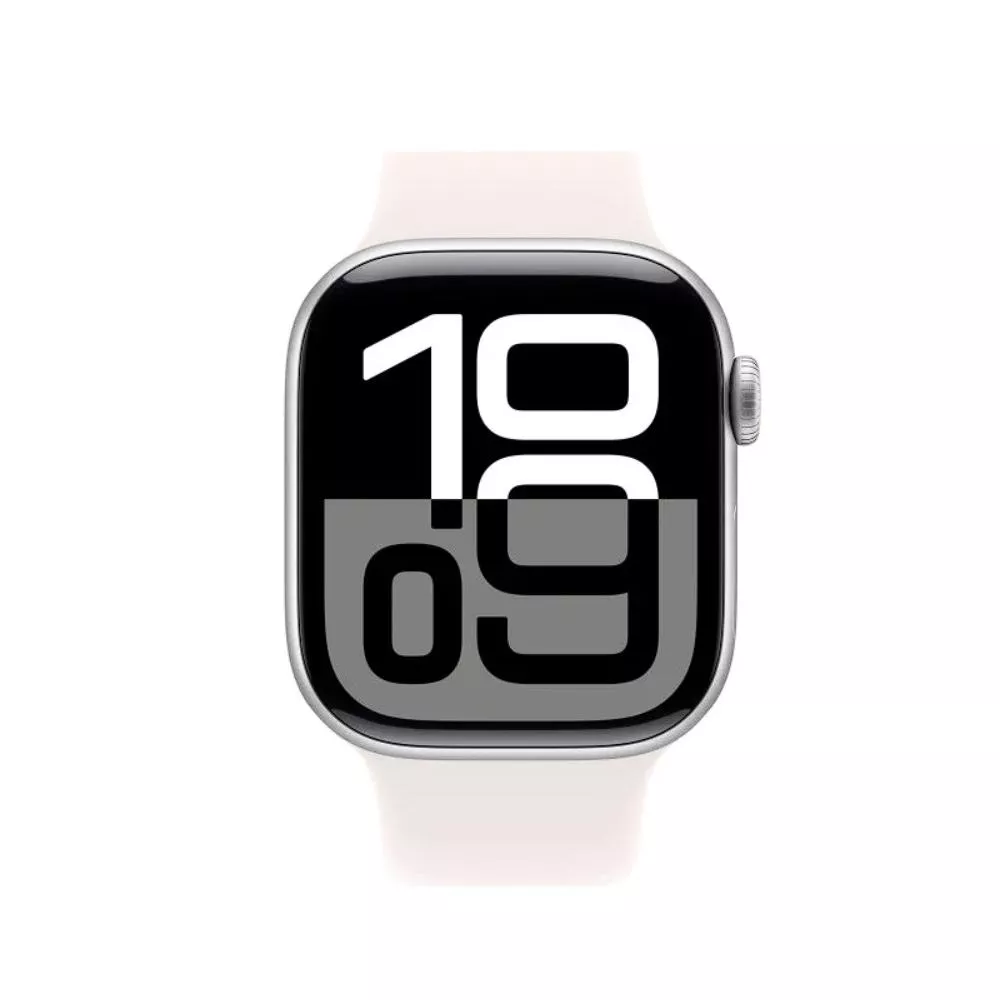 Apple Watch Series 10 46mm Silver Aluminum Case with Light Blush Sport Band (M/L)