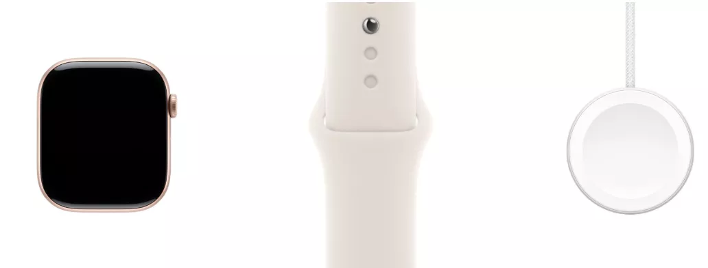 Apple Watch Series 10 42mm Rose Gold Aluminum Case with Starlight Sport Band (M/L)
