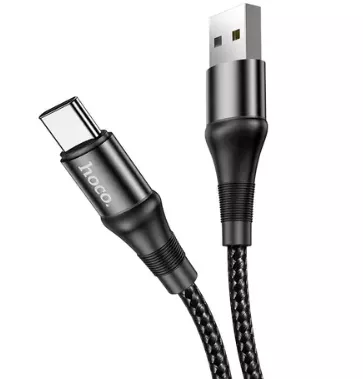 фото Кабель Hoco X20 Flash 3.0A (USB) на (Type-C) Charging 300см силиконовый (черный)