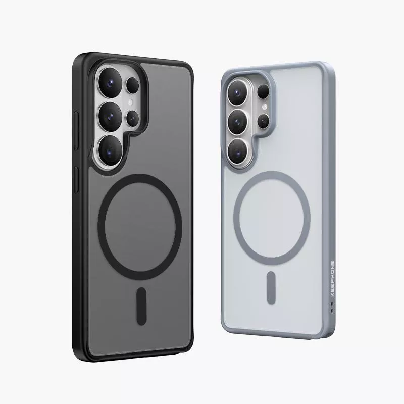 фото Чехол-накладка Keephone Mago Pro Magsafe для Samsung Galaxy S26+ пластиковый прозрачно-черный (черная рамка)
