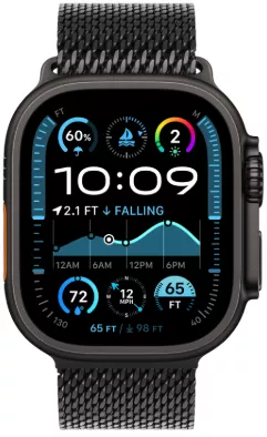 Apple Watch Ultra 2 (2024) 49mm Black Titanium Case with Black Titanium Milanese Loop (L)