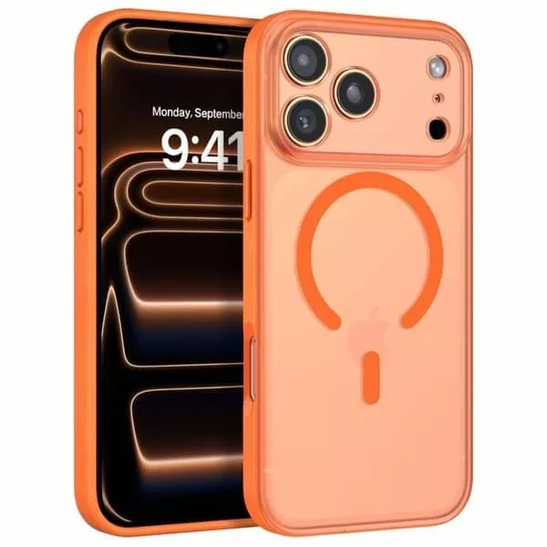 фото Чехол-накладка KWI-NI Iceguard Magsafe для iPhone 17 Pro пластиковый (оранжевый)