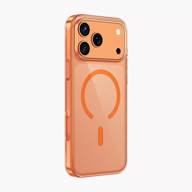 фото Чехол-накладка Keephone Glaze MagSafe для Apple iPhone 17 Pro Max пластиковый (прозрачно-оранжевый)