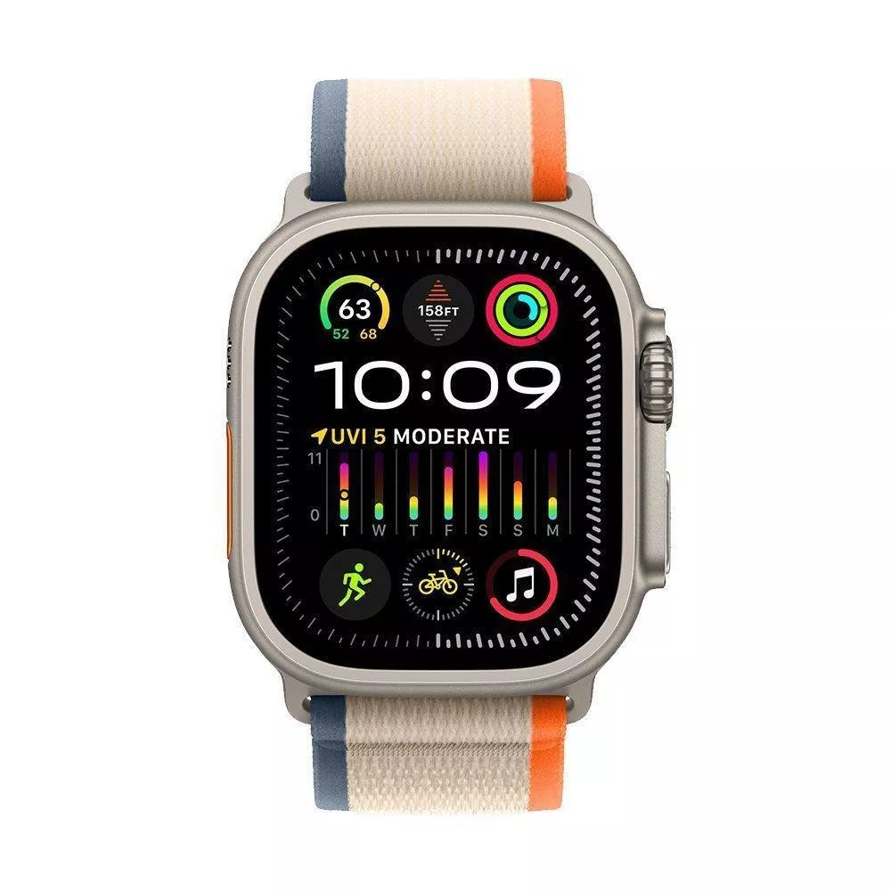 Apple Watch Ultra 2 49 mm Titanium Case Orange/Beige Trail Loop (S/M)