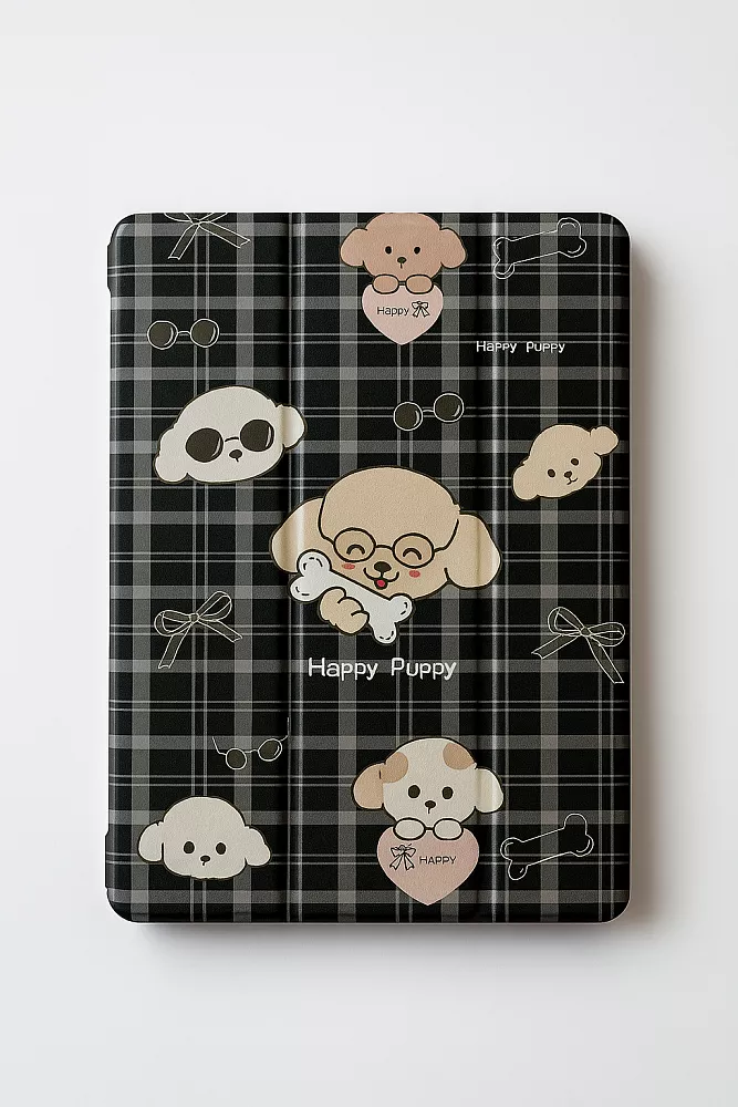 фото Чехол-книжка Mosbros Happy Puppy для Apple iPad Air 4/5 и Air 11 (2024/2025), с подставкой и отделением под стилус (черный)