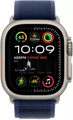 Apple Watch Ultra 2 (2024) 49mm Natural Titanium Case with Blue Trail Loop (M/L)