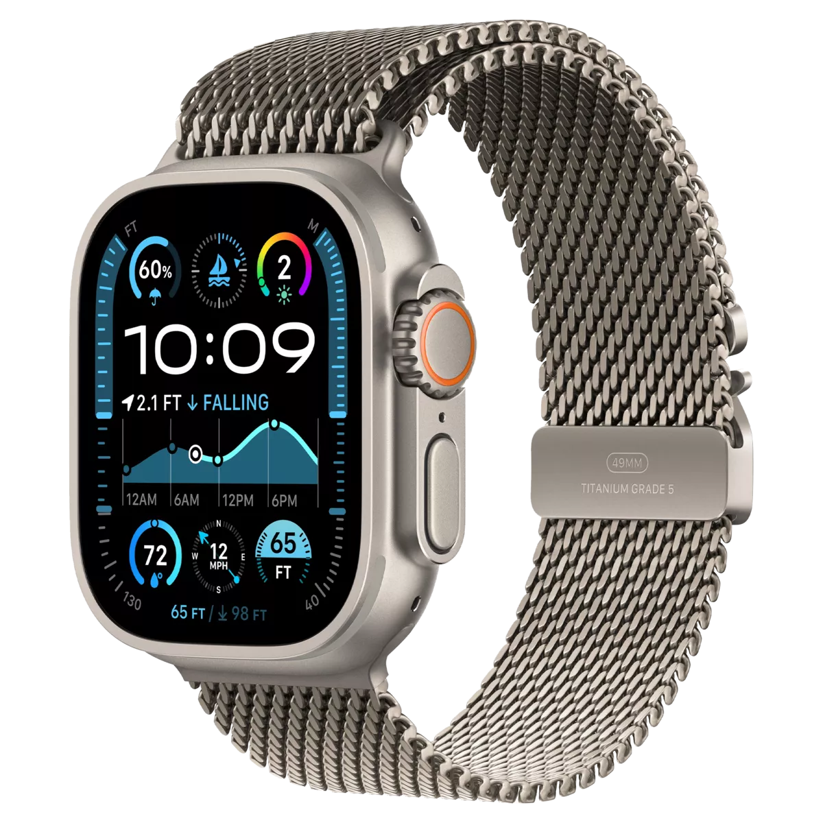 Apple Watch Ultra 2 (2024) 49mm Natural Titanium Case with Tan Alpine Loop (S)