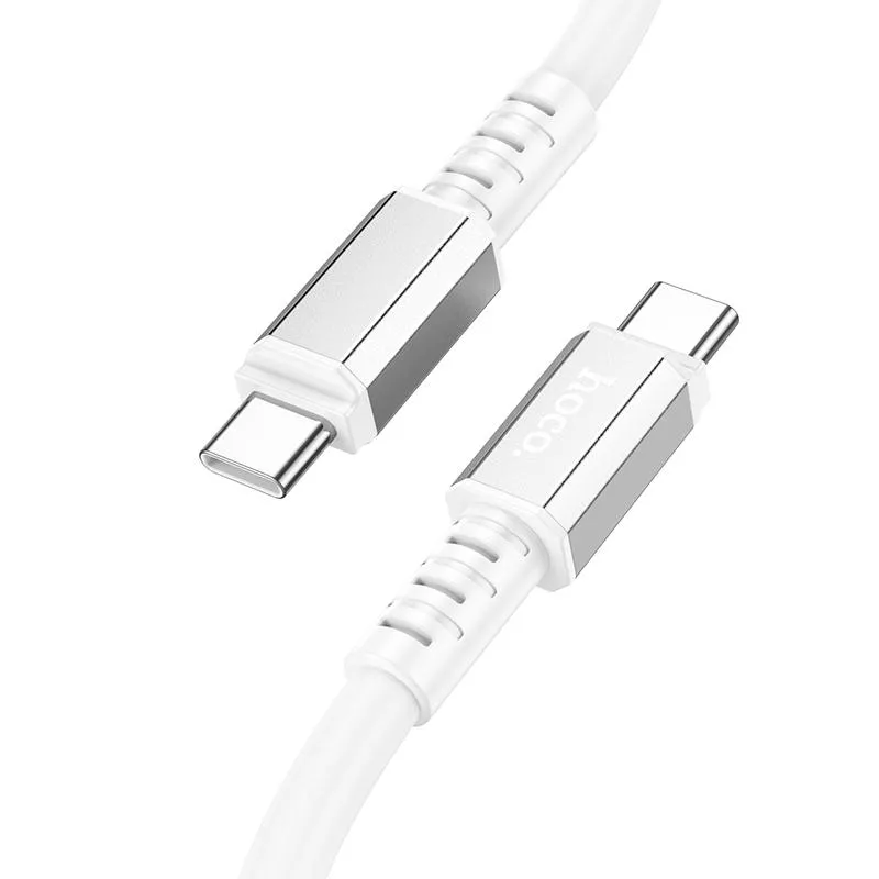 фото Кабель Hoco X85 Strength (Type-C) на (Type-C) 3A/60W 100см силиконовый (белый)