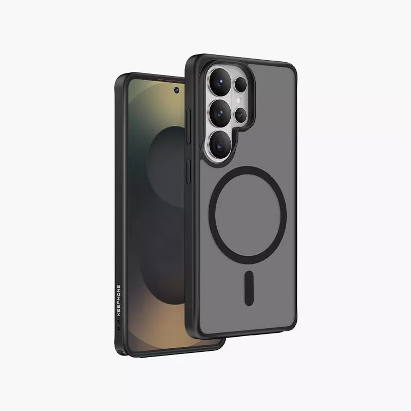 фото Чехол-накладка Keephone Mago Pro Magsafe для Samsung Galaxy S26+ пластиковый прозрачно-черный (черная рамка)