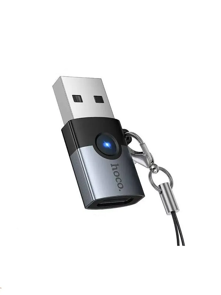 фото Переходник Hoco UA46C Type-C/USB 2.0 (серый)
