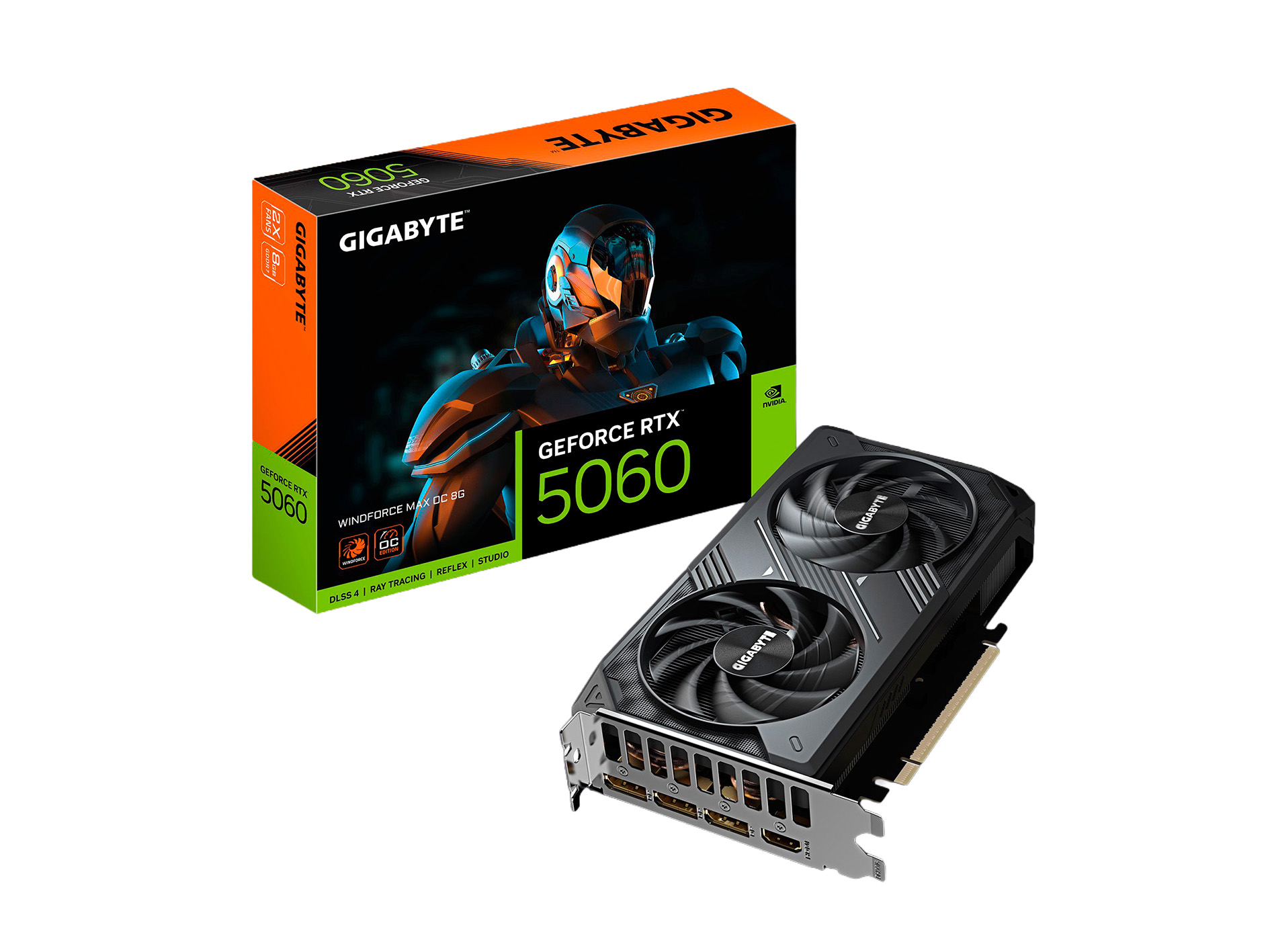 Видеокарта Gigabyte (GV-N5060WF2MAX OC-8GD) GeForce RTX 5060 8GB WINDFORCE MAX OC