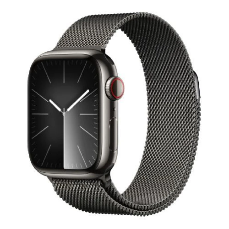 Apple Watch Series 9 45mm (GPS) Graphite Stainless Steel Case with Graphite Stainless Steel  Milanese Loop (MRMX3)