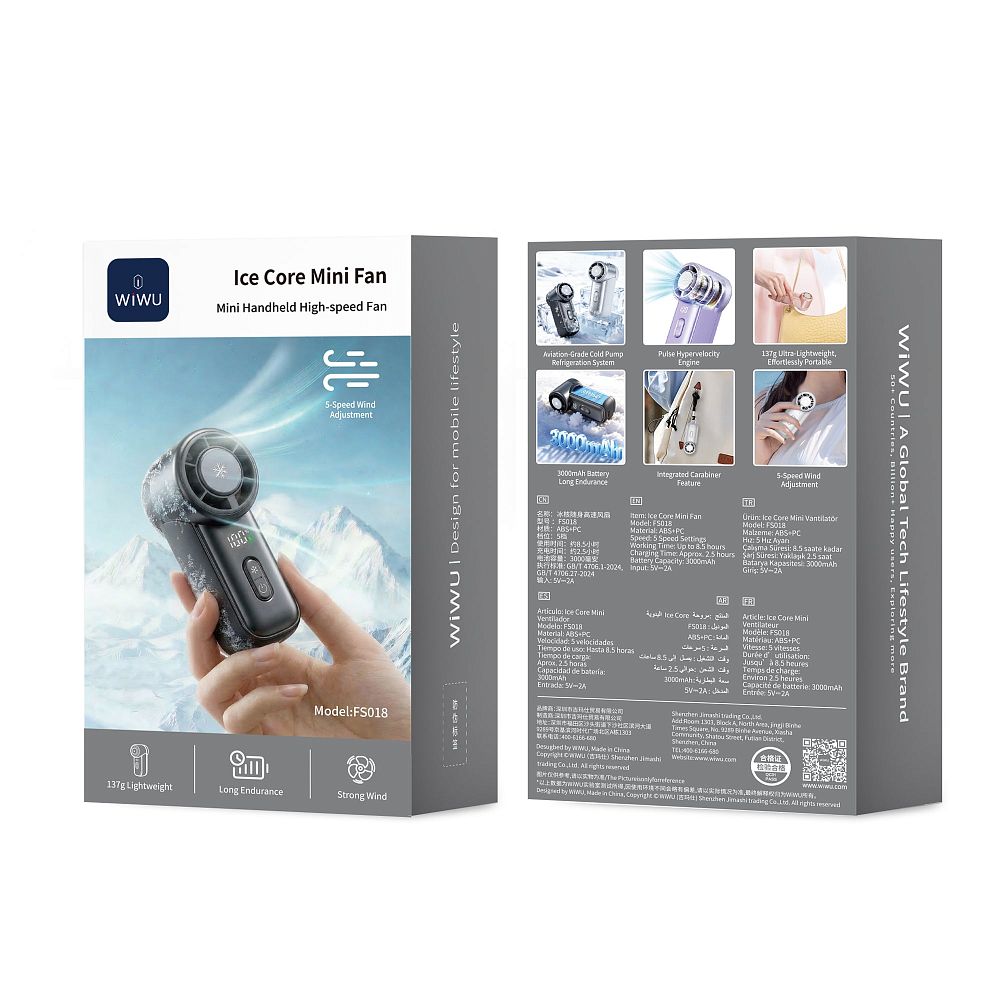 Вентилятор портативный WIWU Ice Core Mini Wi-FS018 (черный)