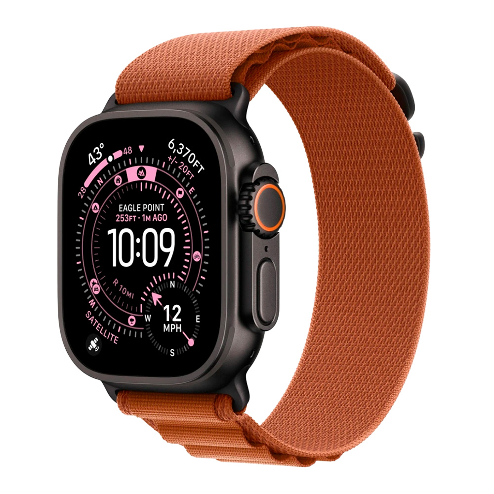 Apple Watch Ultra 3 49mm Natural Titanium Case with Terra Cotta Alpine Loop (M)