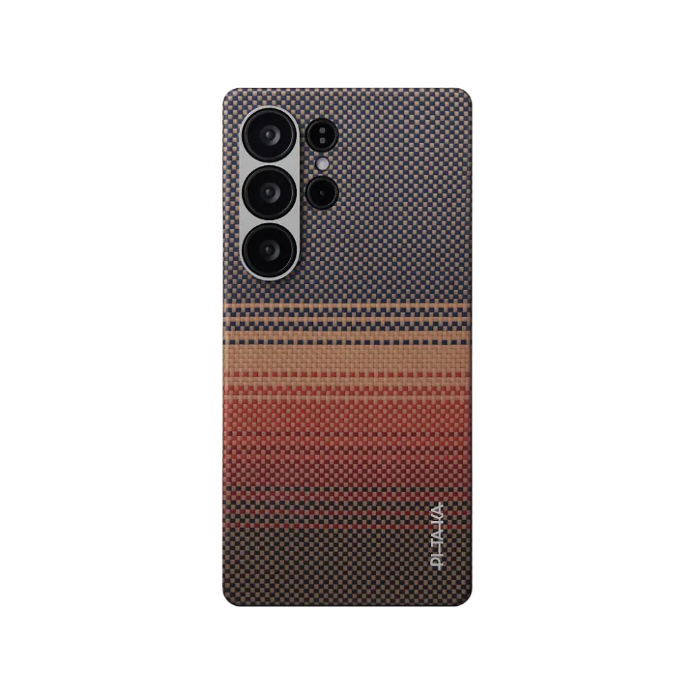 Чехол PITAKA Tactile Woven Case для Samsung Galaxy S25 Ultra карбоновый (арамид) Sunset