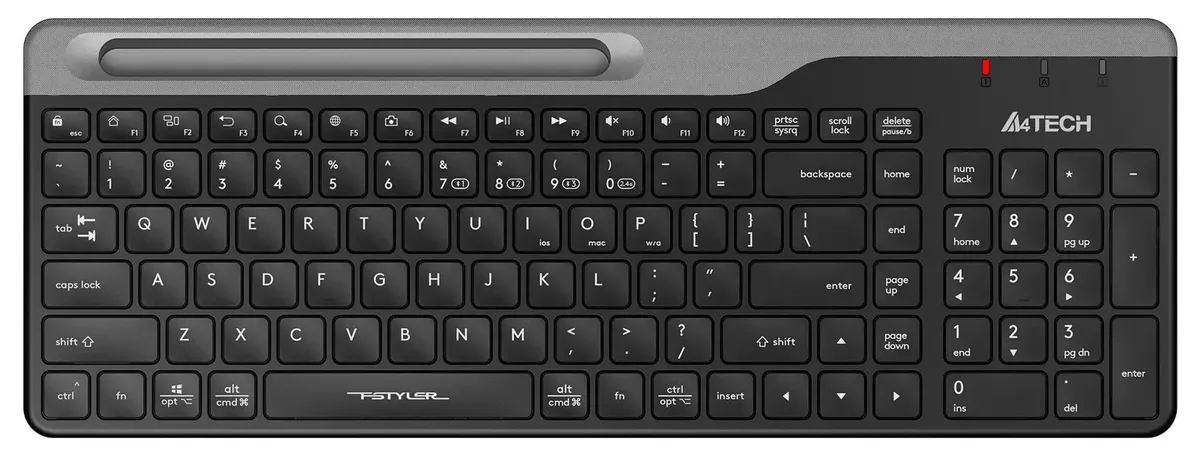 фото Клавиатура A4Tech Fstyler FBK25, беспроводная (радио + Bluetooth), чёрный/серый