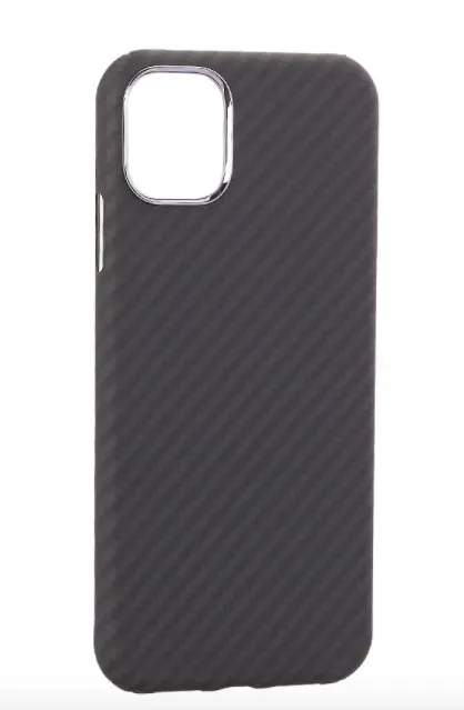 фото Чехол-накладка Kzdoo Kevlar Case для iPhone 14 Pro карбоновый (черно-серый в полоску)