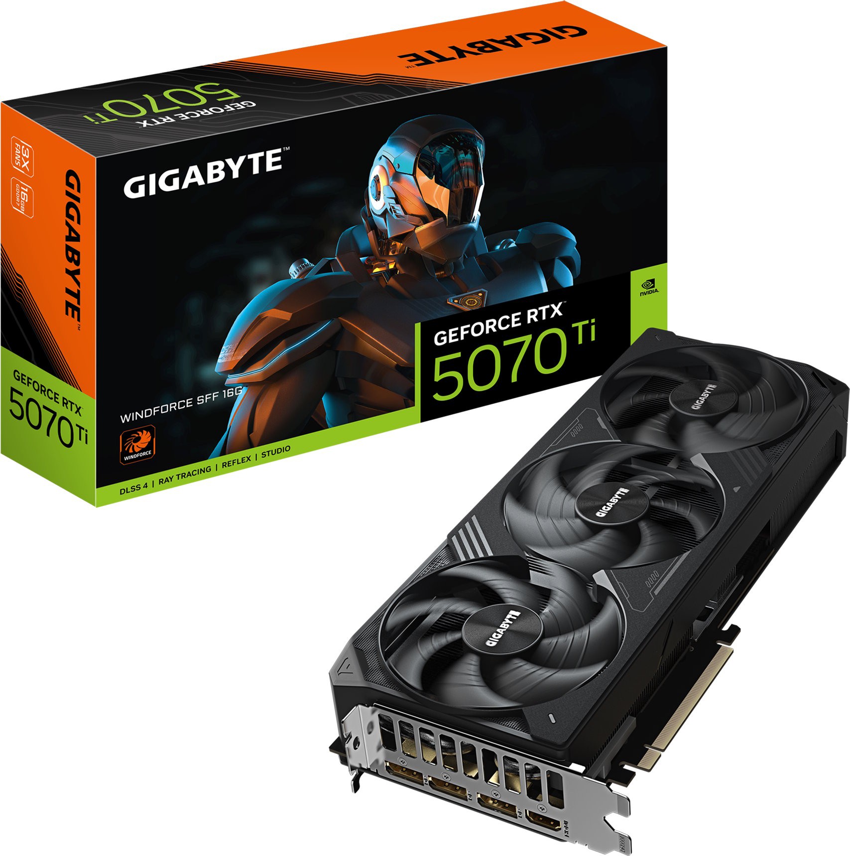 Видеокарта Gigabyte (GV-N507TWF3-16GD) GeForce RTX 5070 Ti 16GB WINDFORCE SFF