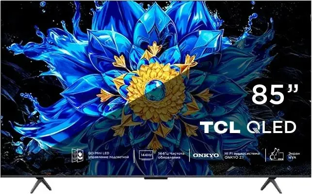 Телевизор TCL 85P8L, 85", QLED 4K UHD, 144 Гц, Smart TV (Google TV)
