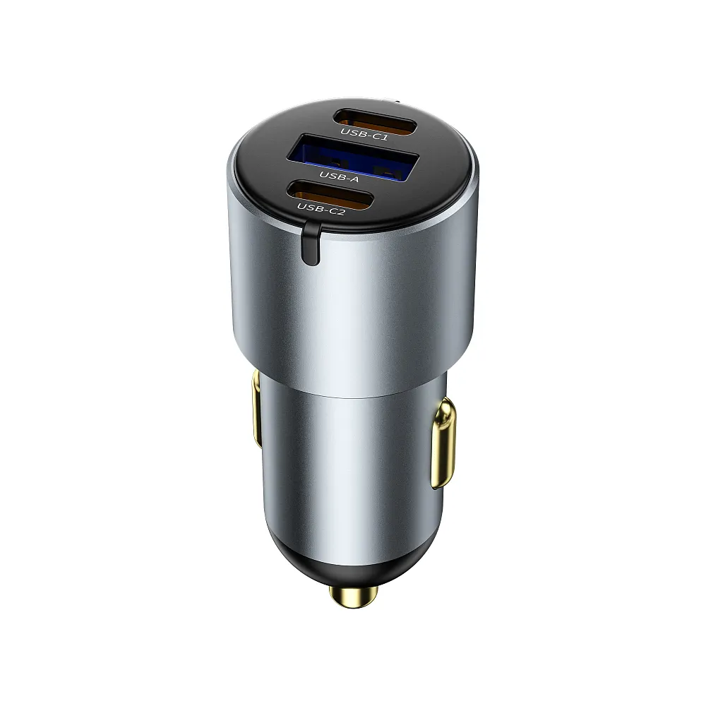 фото Автомобильное зарядное устройство WIWU Nano Pro 60W USB/Type-Cх2 (Wi-CC032) (серый)