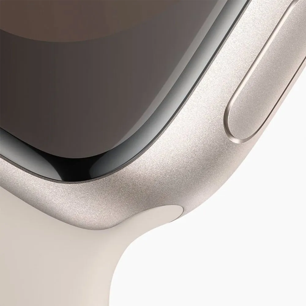 Apple Watch Series 9 45mm (GPS) Starlight Aluminum Case with Starlight Sport Band (M/L) (MR973)
