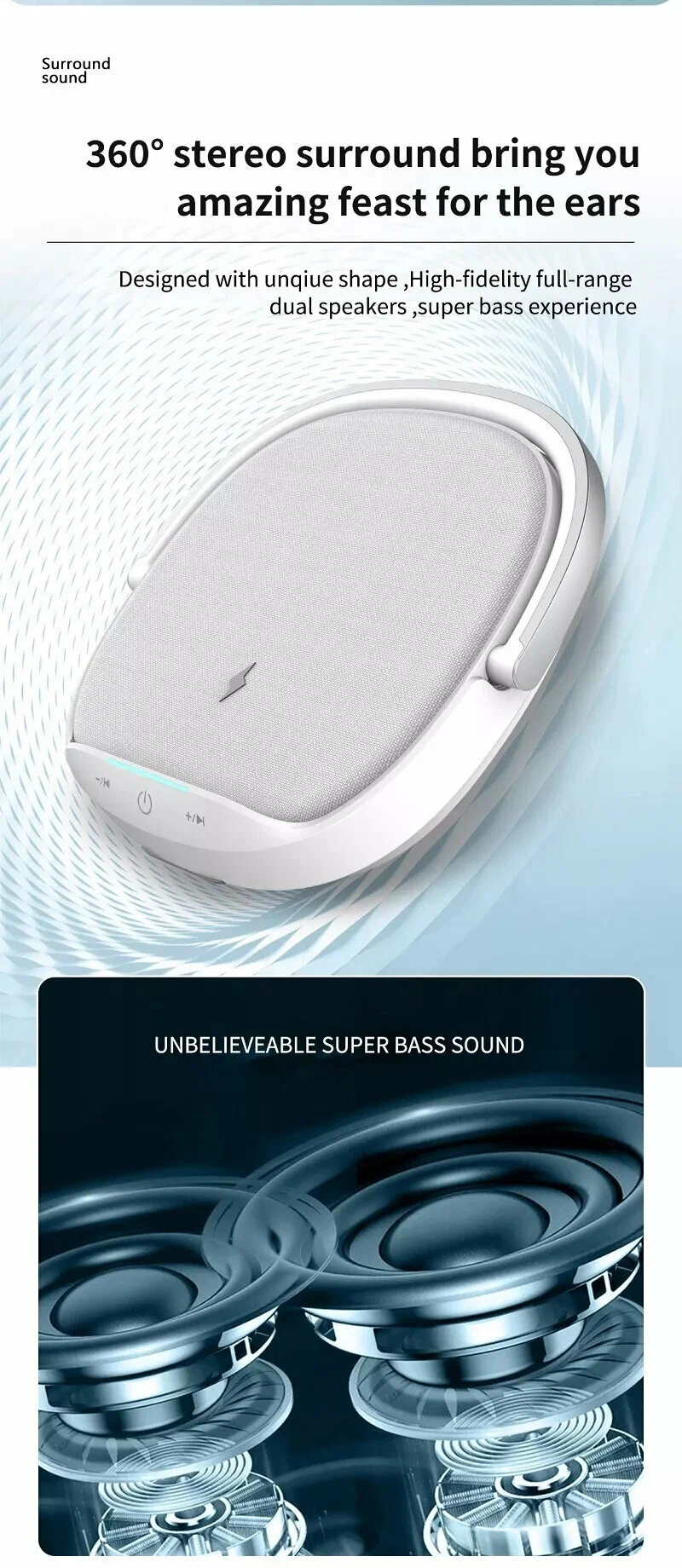 фото Настольная лампа WIWU Y1 с функцией беспроводной зарядки и колонки (Silver)