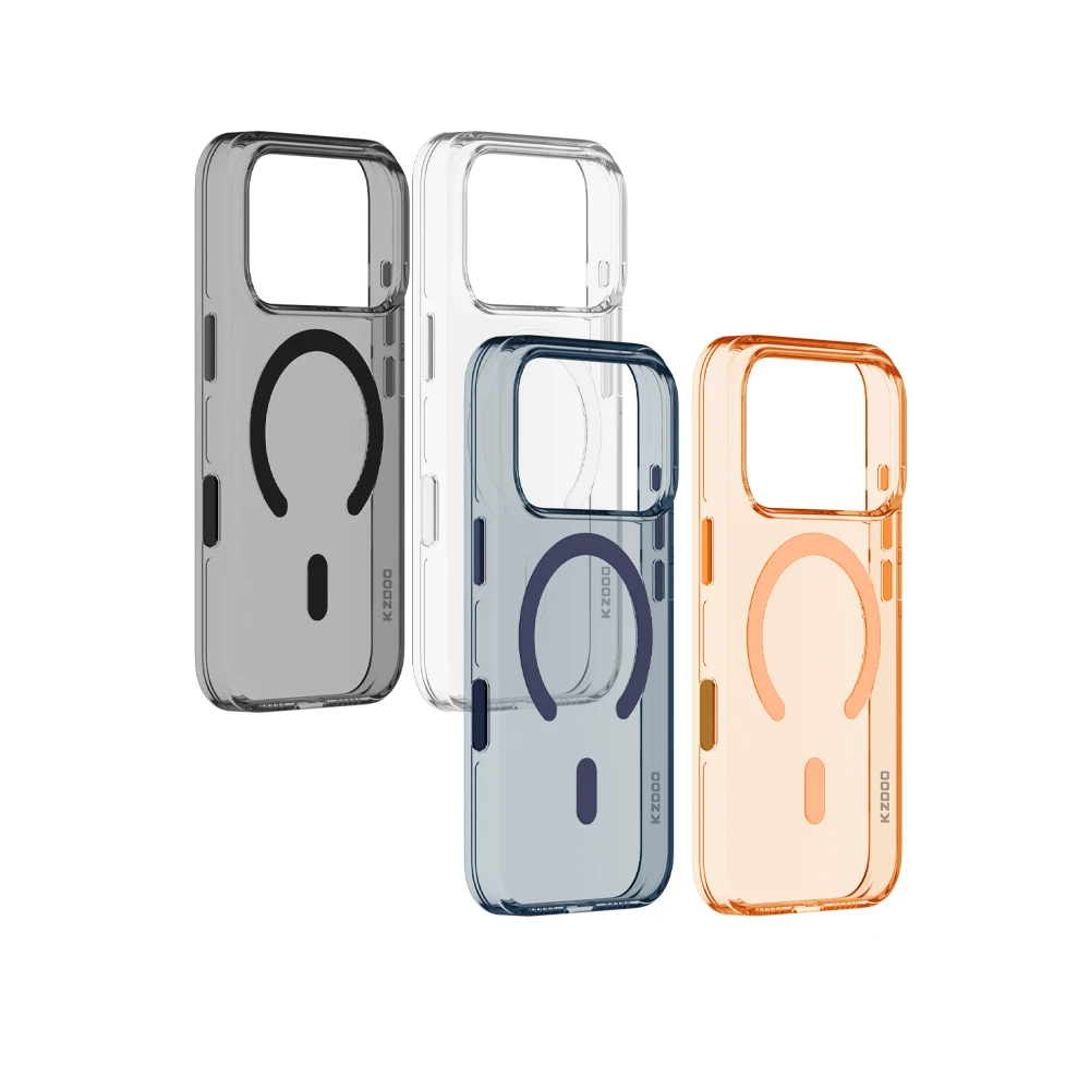 фото Чехол-накладка Kzdoo Iceguard Magsafe для iPhone 17 Pro Max пластиковый (прозрачно-синий)