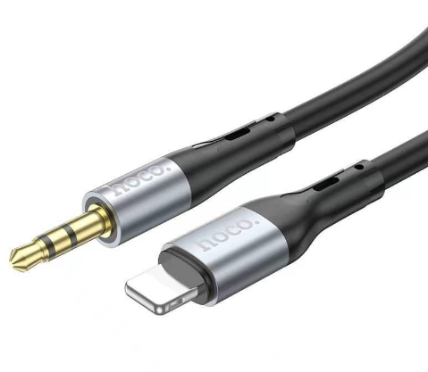 Кабель Hoco UPA22 Audio Conversion (3.5mm) на (Lightning) 100см силиконовый (черный)