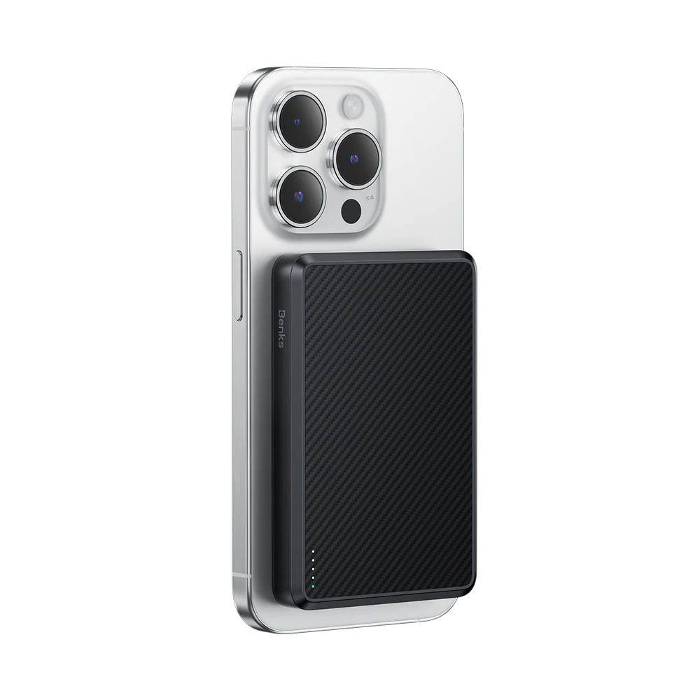Внешний аккумулятор Benks MP16 Armor Go MagSafe 10000mAh Type-C черно-серый в полоску 4900₽