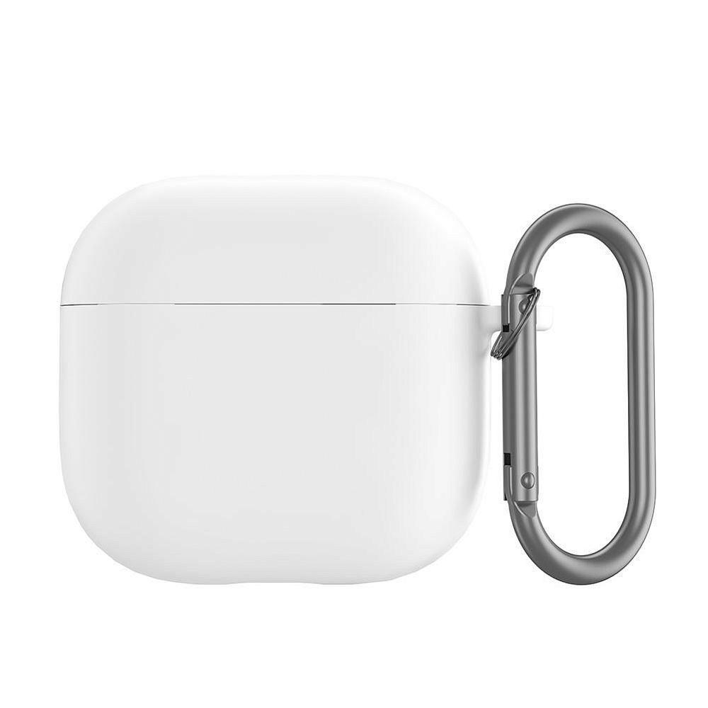 Чехол Protective Case для AirPods 4 силиконовый с карабином белый 700₽