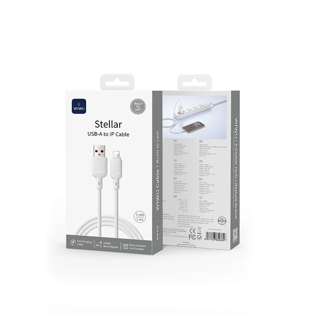 фото Кабель WIWU Stellar Type-C/USB (Wi-C088) 1м (белый)